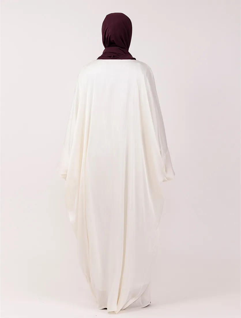 Cream Chiffon Satin Batwing 